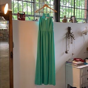 Adelyn Rae aqua floor length gown